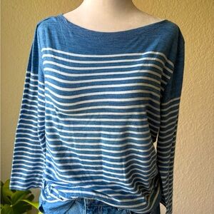 J. Crew Blue Striped Women's Top.Size-M